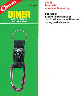 Карабин с компасом и кольцом для ключей Coghlan\'s Biner with Compass and Key Ring 0365