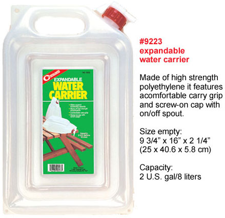 Канистра для воды 8л Coghlan\'s Expandable Water Carrier 9223