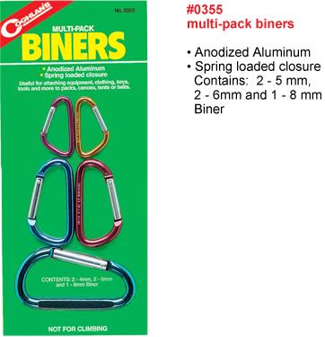 Набор карабинов Coghlan\'s Multi Pack Biners, 5 шт. 0355